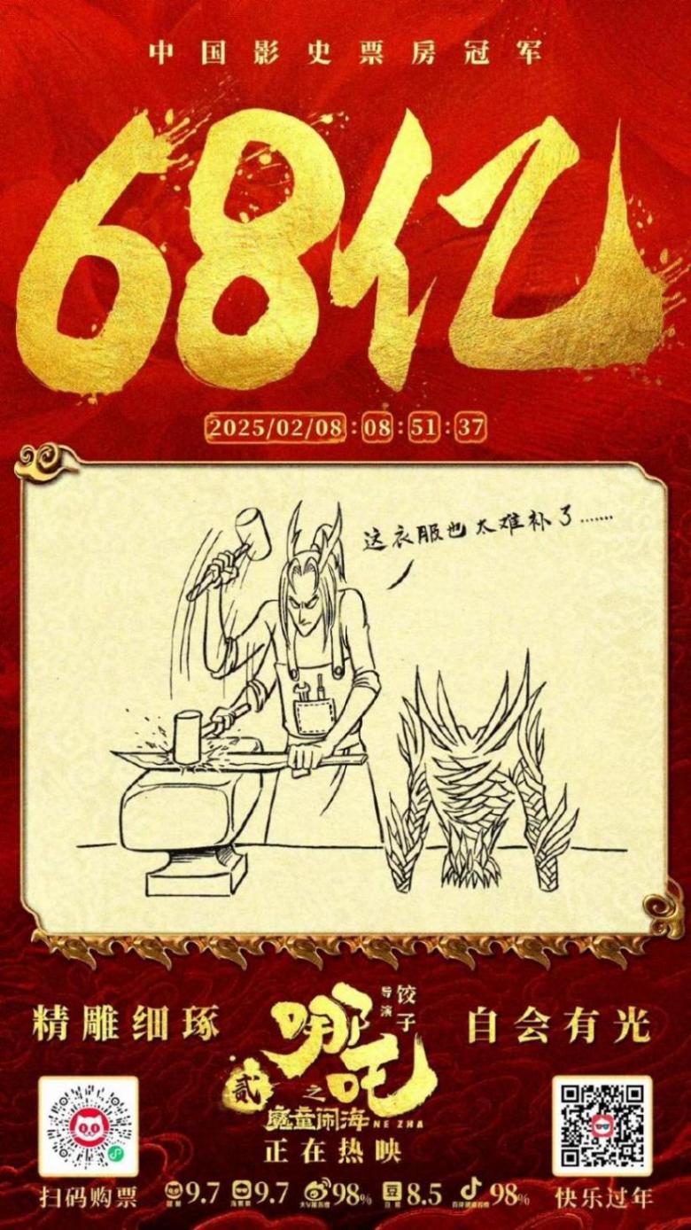 《哪吒2》用了10天成为全球第一