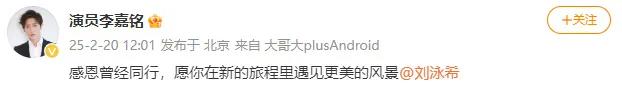 刘泳希李嘉铭官宣离婚